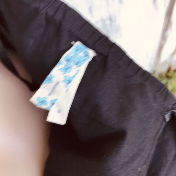 Anthropologie Chorus Girl Romper Maeve Black Blue Stripe Strapless Sz 6 M Retro - Picture 10 of 13